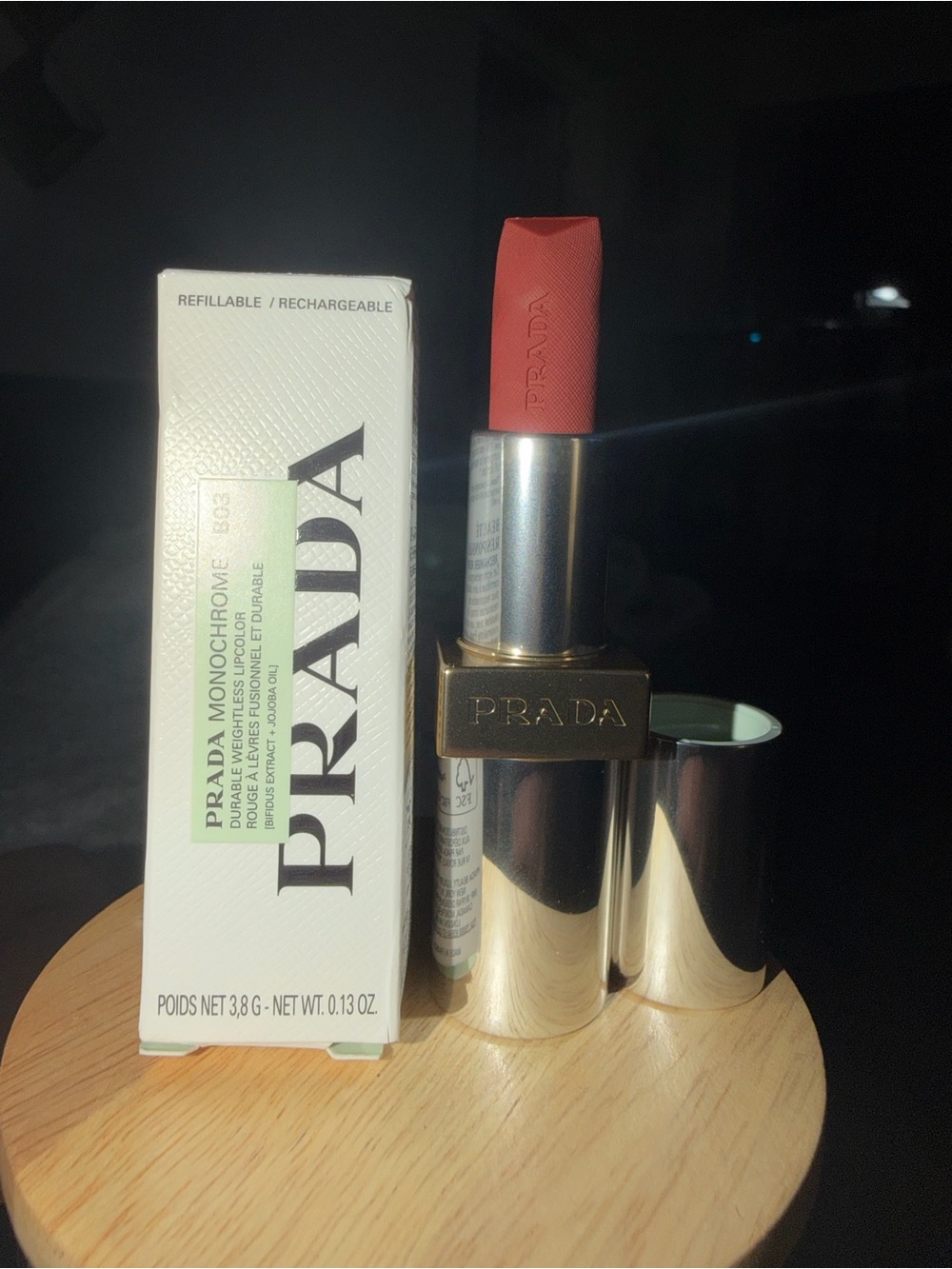 Prada Monochrome Lipstick B03 - Coral Pink - Picture 2 of 5